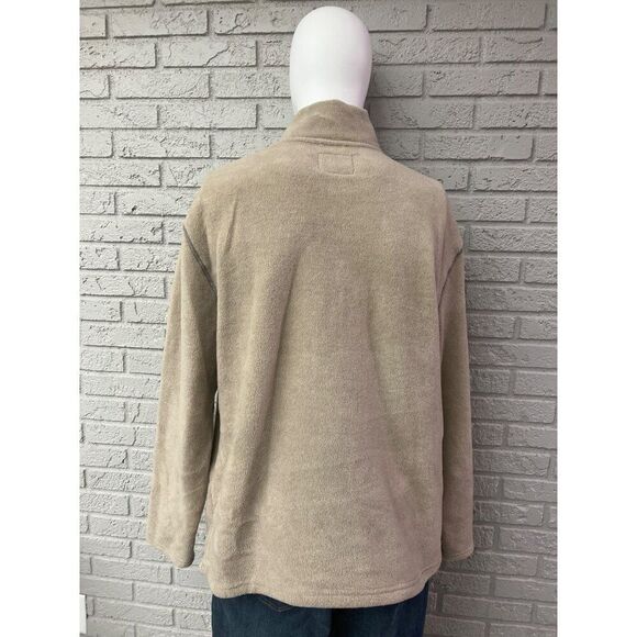 St John Bay Men’s 1/4 Zip Beige Fleece Long Sleeve Sweater Size XL - Picture 4 of 6